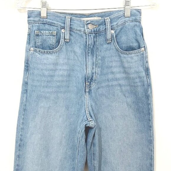 Levi's High Waisted Straight Jeans w/ Frayed Raw Hem Women's Size 25 - Picture 2 of 8